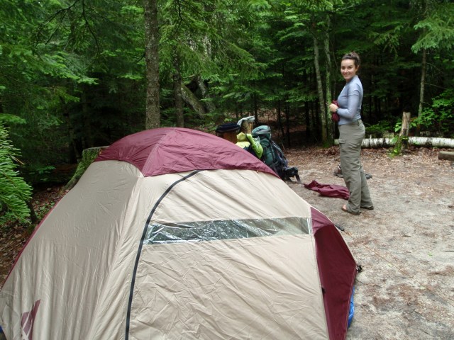 Pictured Rocks National Shoreline backpacking, mosquito beach campsite