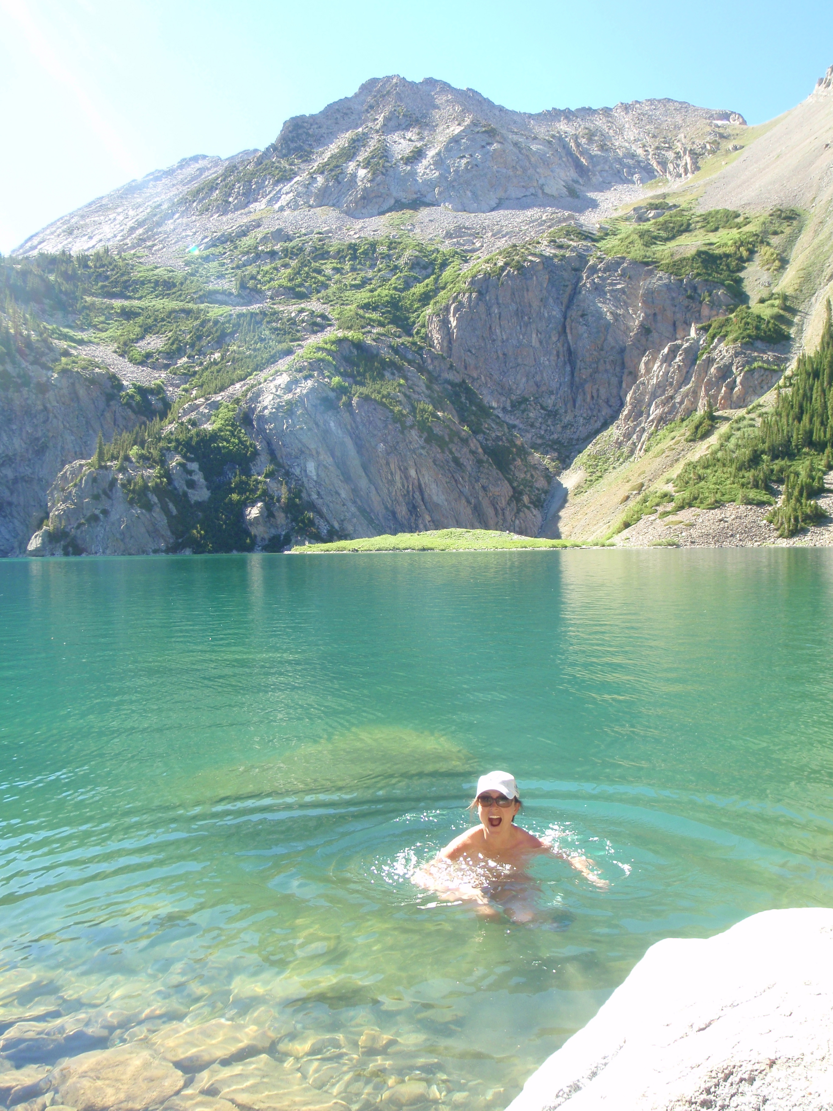 Snowmass Lake swimming, Maroon Bells backpacking