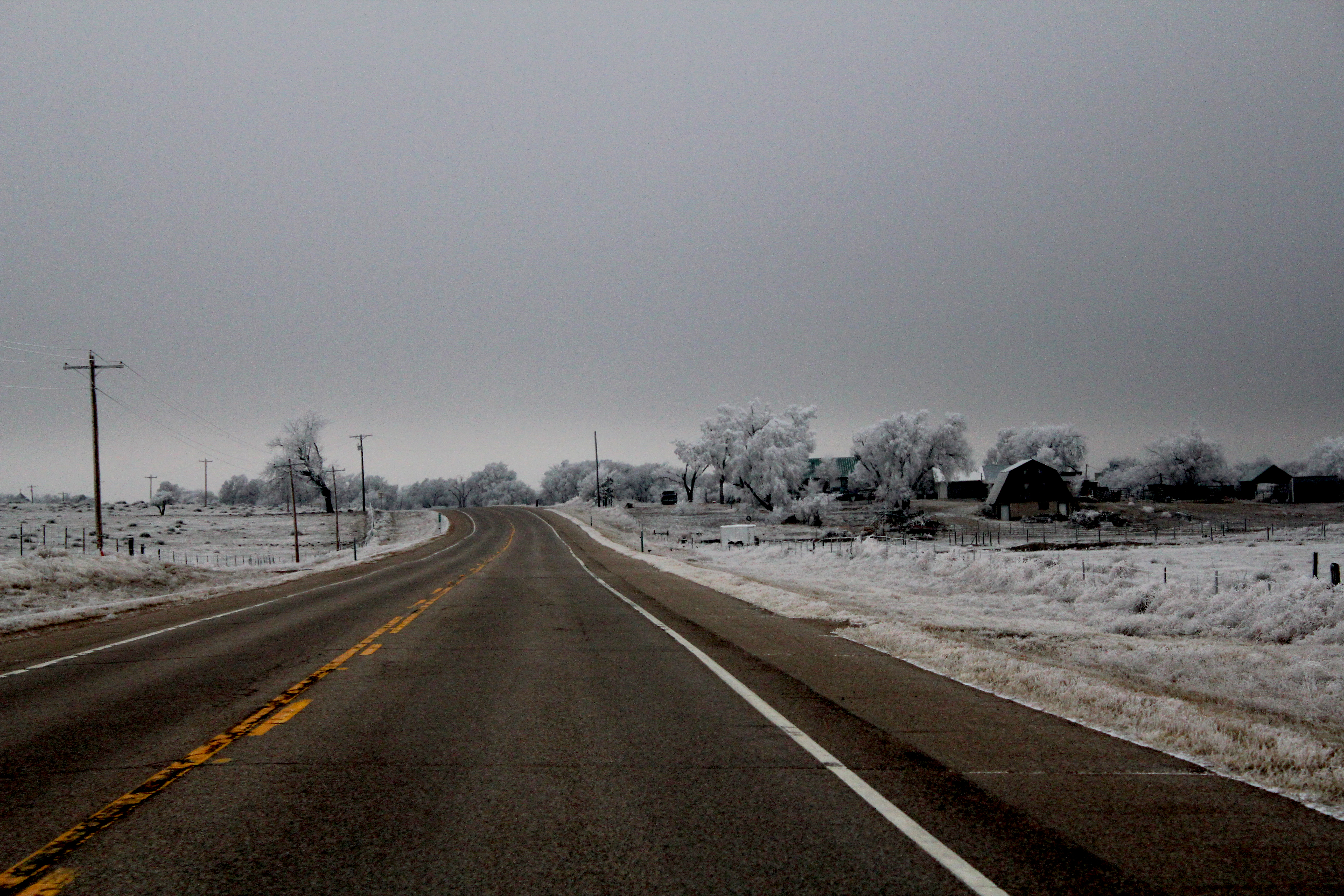 Icy Road trip, ice storm on a road trip, eastern Colorado ice storm, Small town Colorado