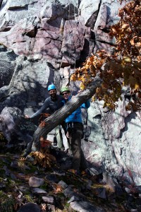 rock climbing, Devil's Lake, Wisconsin, fall