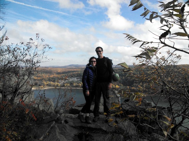 Devil's Lake rock climbing, , Wisconsin in the fall