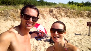 Manistee National Forest, car camping, infant, beach