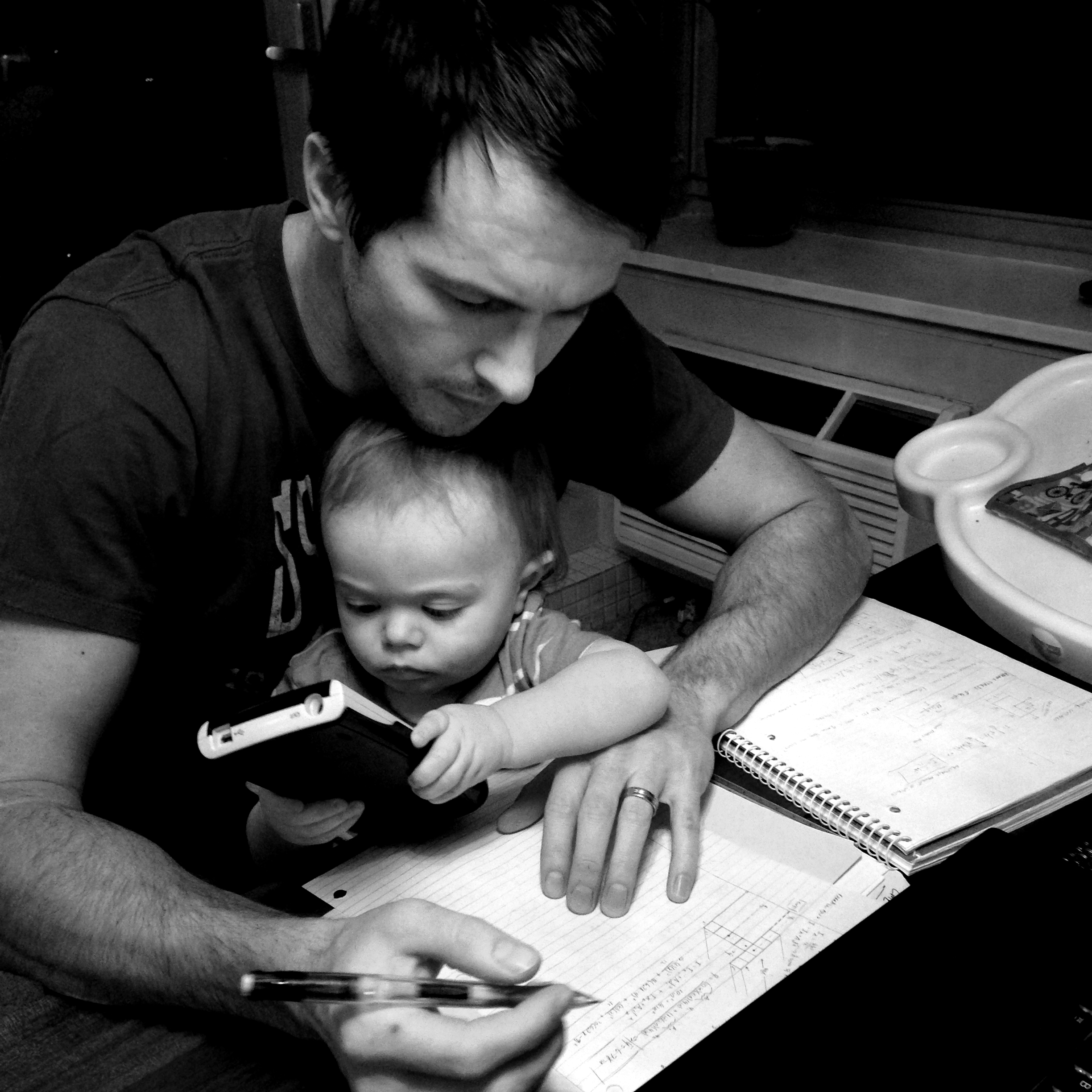 Engineering student, college with a kid